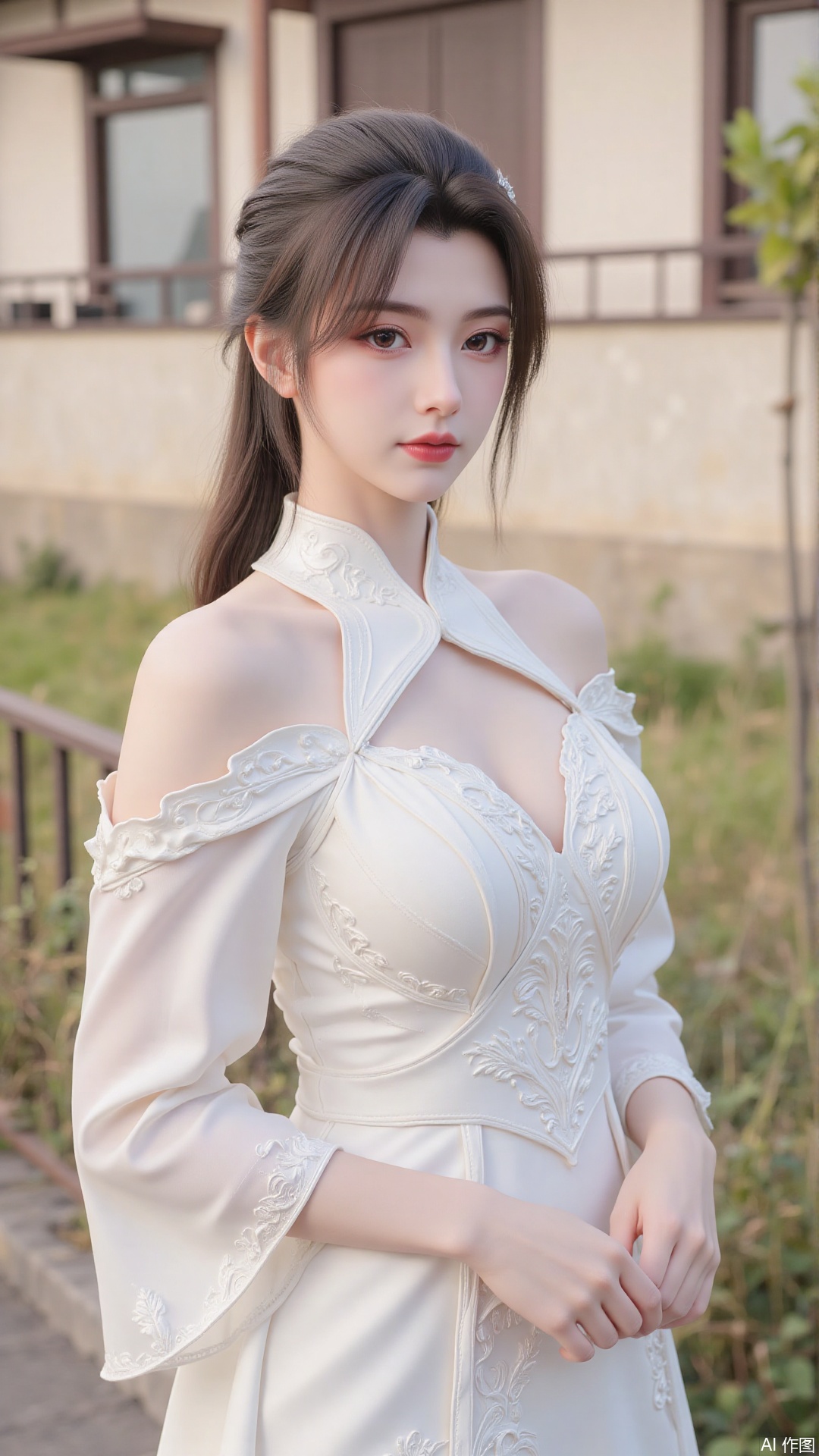 1girl,  white wedding dress,  looking at viewer by Tim_Yi on Tensor.Art