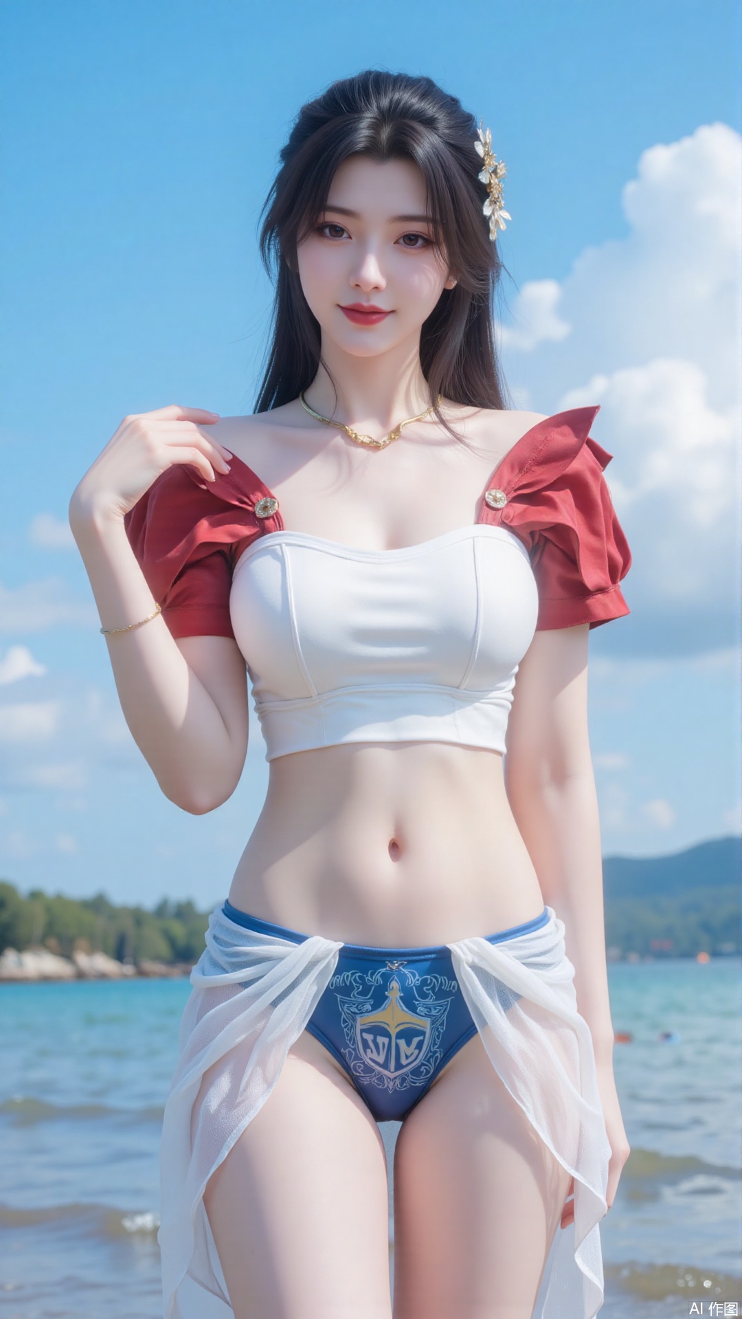 Korean girl,  single,  showing navel by Tim_Yi on Tensor.Art