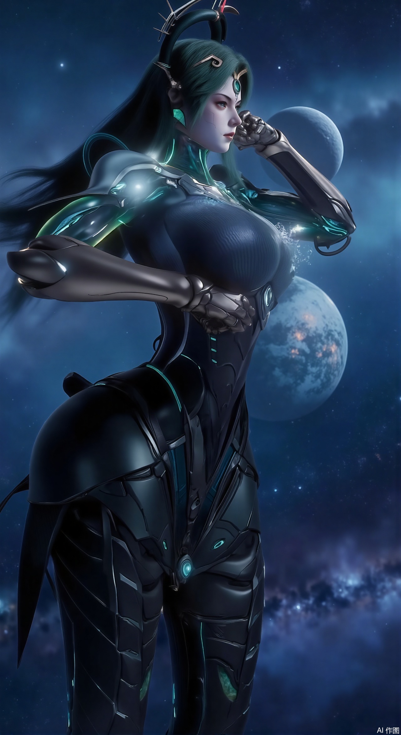 sfw,(masterpiece:1.2),best quality,absurdres,masterpiece,original,extremely detailed wallpaper,perfect lighting,1girl,solo,looking at viewer,(cowboy_shot:1.3),short hair,high heels,blurry background,depth of field,motion blur,crystal_earrings,headpiece,in summer,day,outdoors,nature,(Space, planetary belt, Earth,Jupiter, Milky Way in the background:1.69),(huge breasts:2.99),(full breasts:2.99),Xzhihua,Xsiyouyou,Xyanruyu,Xmoxiaonan,Xyeqingxian,Xyinxuehou,Xpoyuhou,XbaihehuaiX,Xjiangbilan,Xhuajin