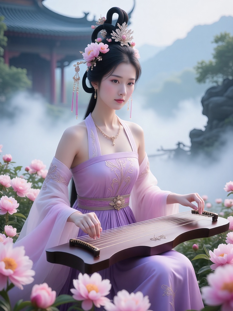 花中独奏-古筝-1 - 3 FLUX - Free AI LORA | 吐司tusi.cn | 吐司tusi.cn