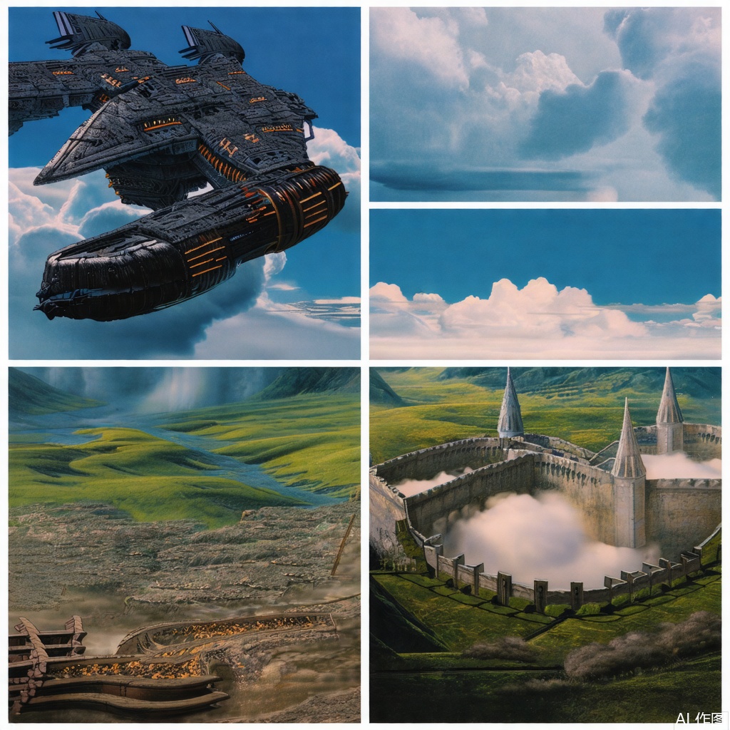  tilt shift, Going The Lord of the Rings, excellent lighting, super detail, depth of field, masterpiece, best quality, ((high saturation)),((ultra-detailed)), Fujifilm, (Obsidian tone), sky, cloud, building, science fiction, city, realistic, futuristic style, ray tracing, hyper-realistic pop, celestialpunk, grid-like structures
