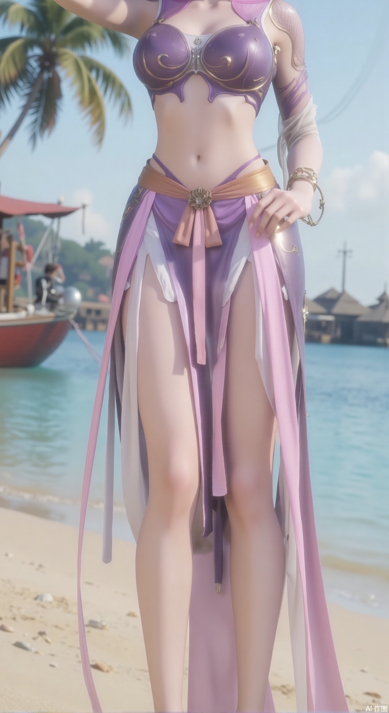 ,(masterpiece:1.2),best quality,absurdres,masterpiece,original,extremely detailed wallpaper,perfect lighting,1girl,solo,looking at viewer,(cowboy_shot:1.3),short hair,high heels,blurry background,depth of field,motion blur,crystal_earrings,headpiece,in summer,day,outdoors,nature,(standing,Seaside, beach, sailboat, coconut trees:1.59),(huge breasts:2.99),(full breasts:2.99),Xzhihua,Xsiyouyou,Xyanruyu,Xmoxiaonan,Xyeqingxian,Xyinxuehou,Xpoyuhou,XbaihehuaiX,Xjiangbilan,Xhuajin,XshengcaierY,Xmengyuyi,Xxiaomei,Xhujiaoer,Xfuxinyun,Xhumeier