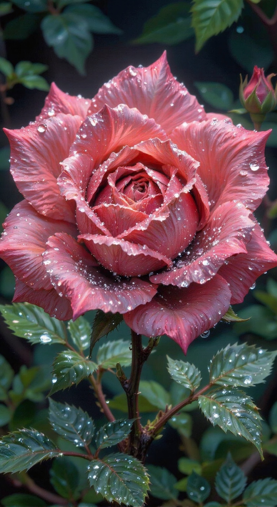 rose with dew drops,  in the style --ar 2:3 --niji 5,  Fantasical surrealism on Tensor.Art
