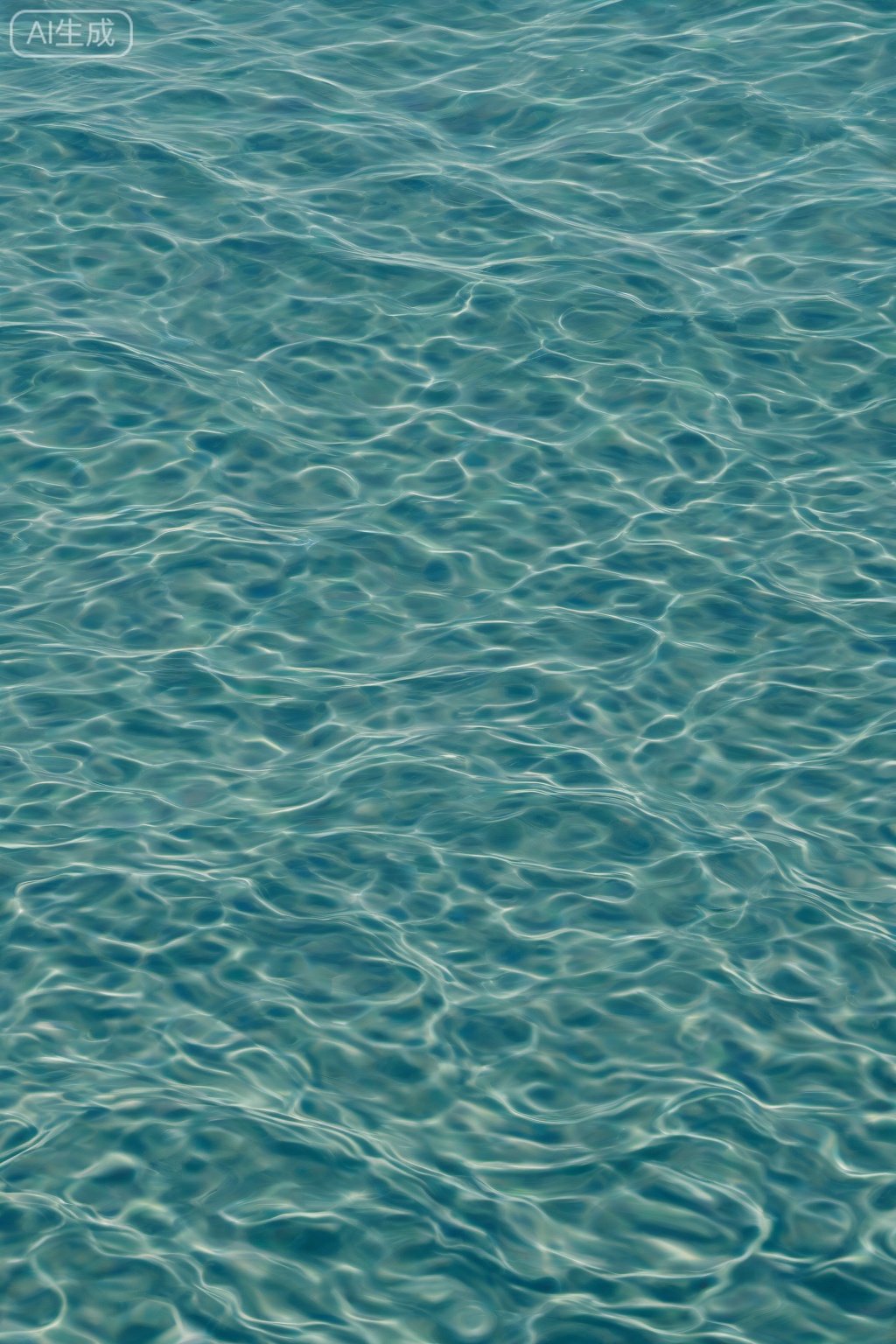 masterpiece, , The image depicts a serene view of water, likely a body of ocean or sea, with gentle ripples creating a subtle texture across the surface. The water appears to be a deep blue-green color, reflecting light in a way that highlights the ripples' contours. The ripples vary in size, with some forming small concentric circles and others creating more complex patterns. The overall scene is calm and peaceful, with no visible objects or people present. The focus is entirely on the natural beauty of the water, capturing the essence of a tranquil moment by the sea.