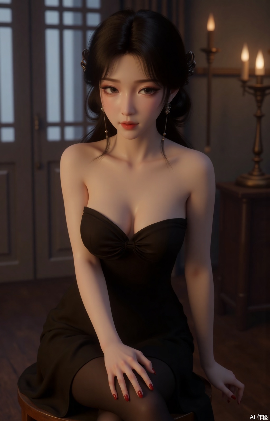 lvjing,  black hair,  brown eyes on Tensor.Art
