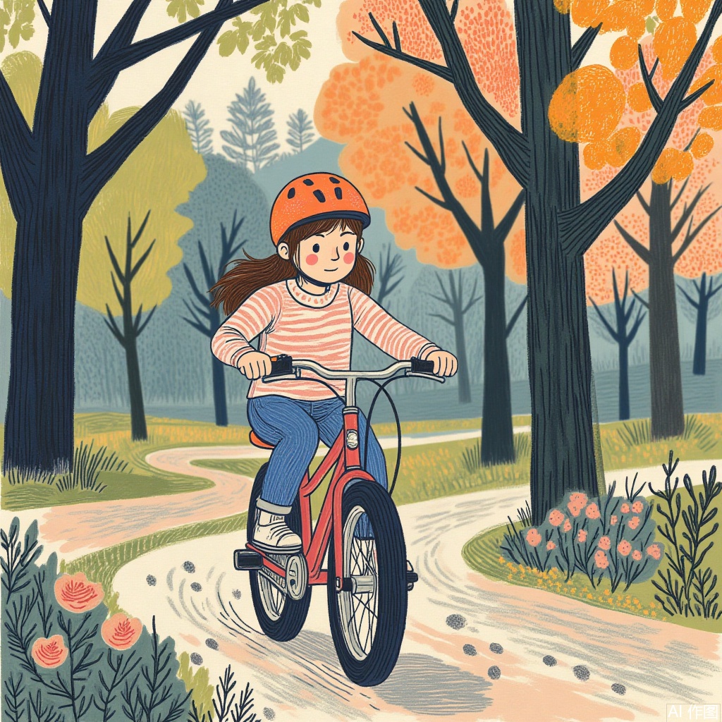 Girl riding in the park