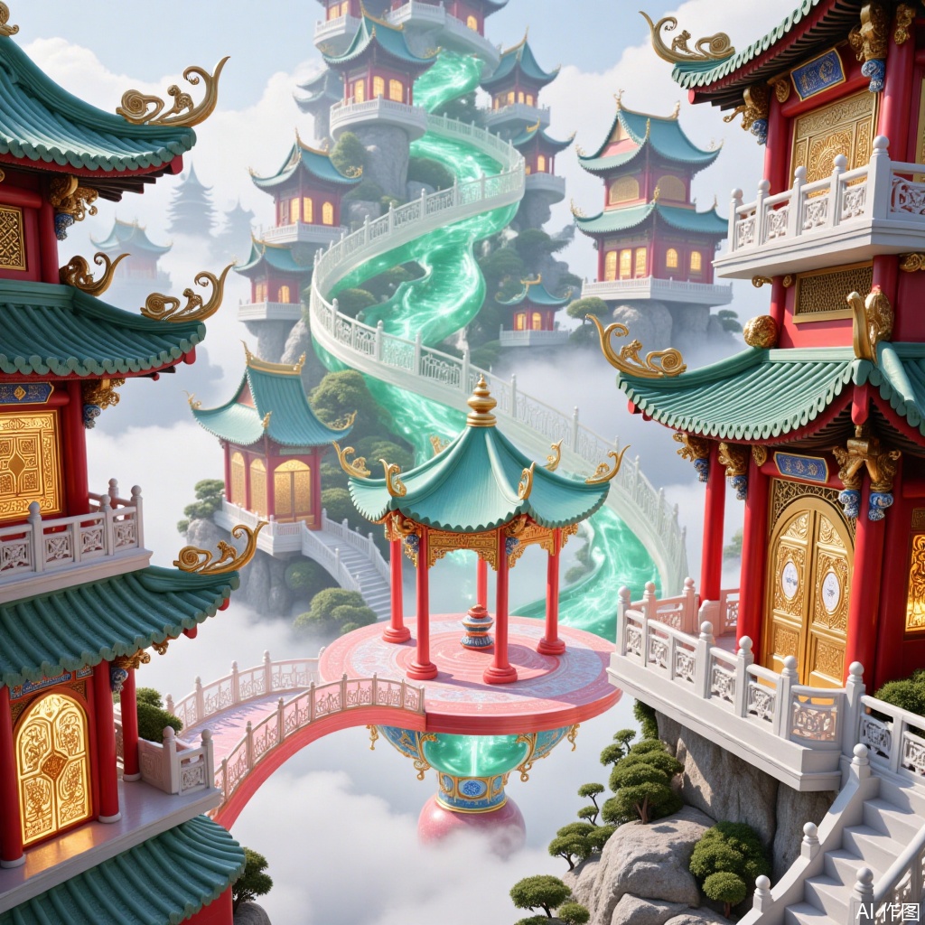 Chinese-style city,glittering and translucent