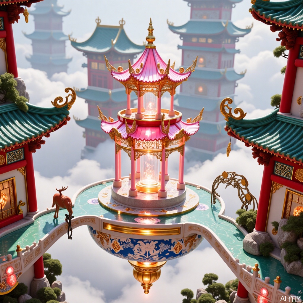 Chinese-style city,glittering and translucent