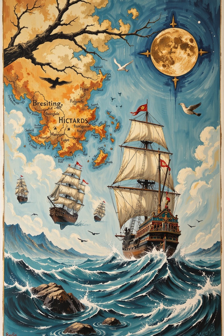 Maps,  painting,  ink-style on Tensor.Art