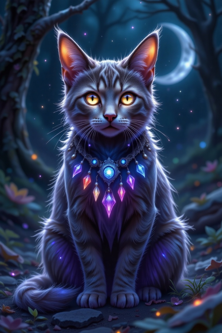 fantasy cat,  etheral,  noir on Tensor.Art