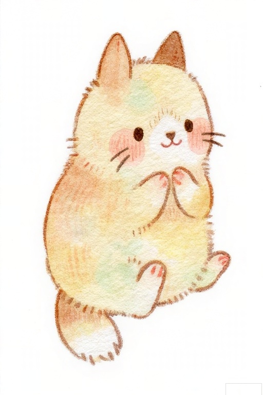 Cute small animals watercolor hand-painted