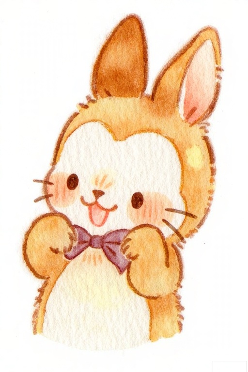 Cute small animals watercolor hand-painted
