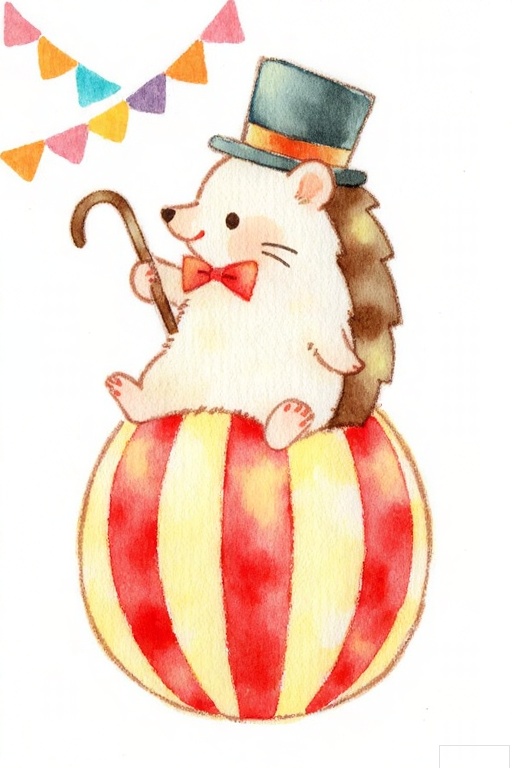 Cute small animals watercolor hand-painted
