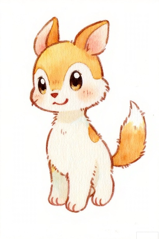 Cute small animals watercolor hand-painted