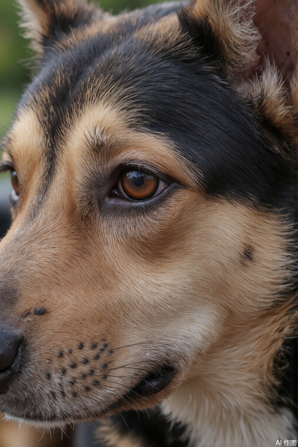 Ultra photoreal, Insane Details, 32K, Realistic, 1dog, real photo, eye closeup