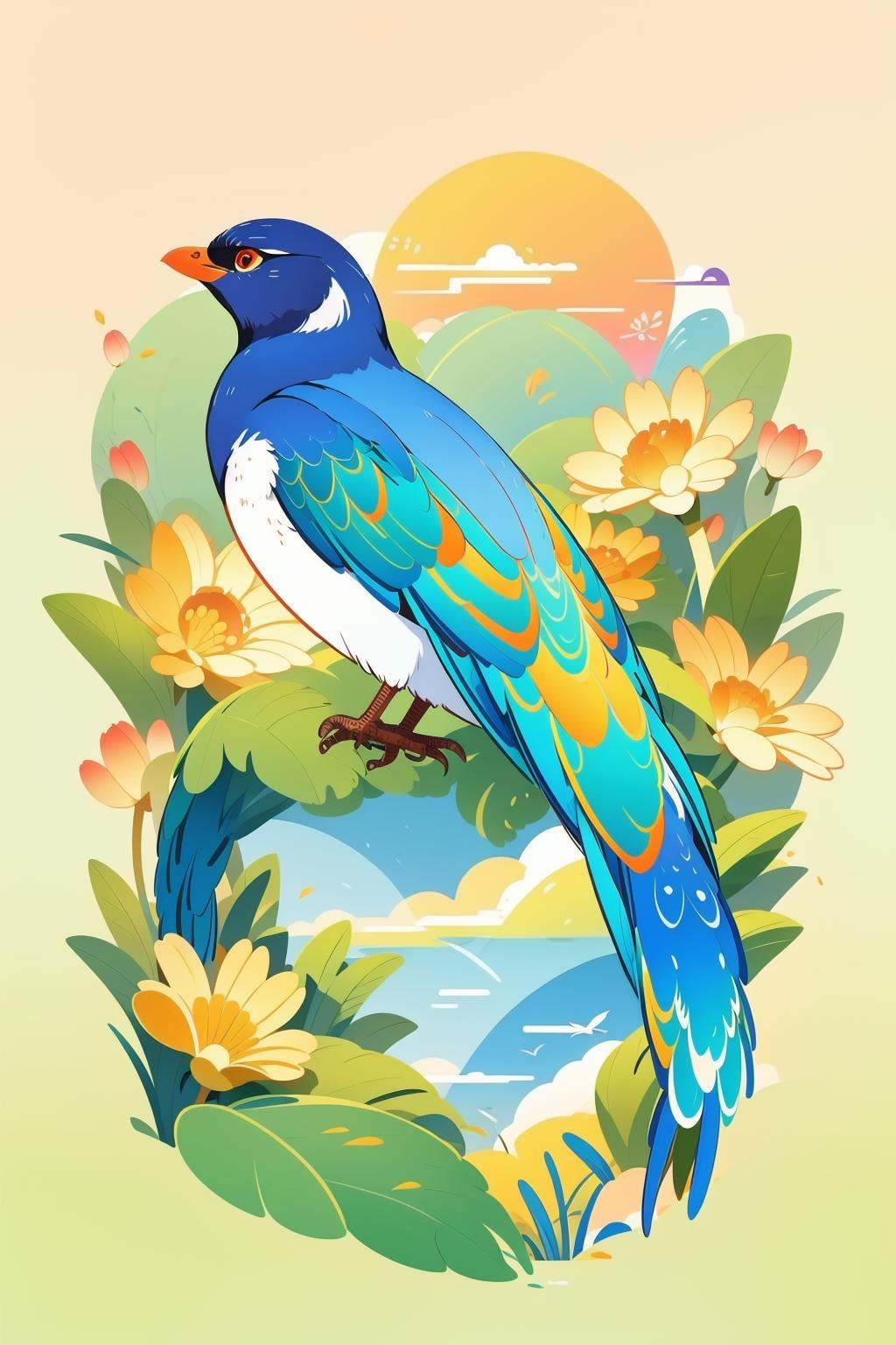 illustration style,a bird,