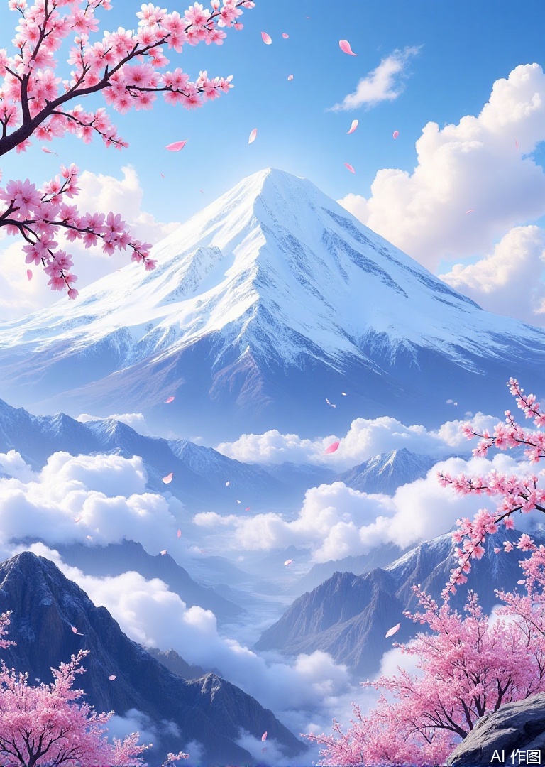 outdoors

sky

day

cloud

tree

blue sky

petals

no humans

cloudy sky

cherry blossoms

scenery

mountain

mount fuji

