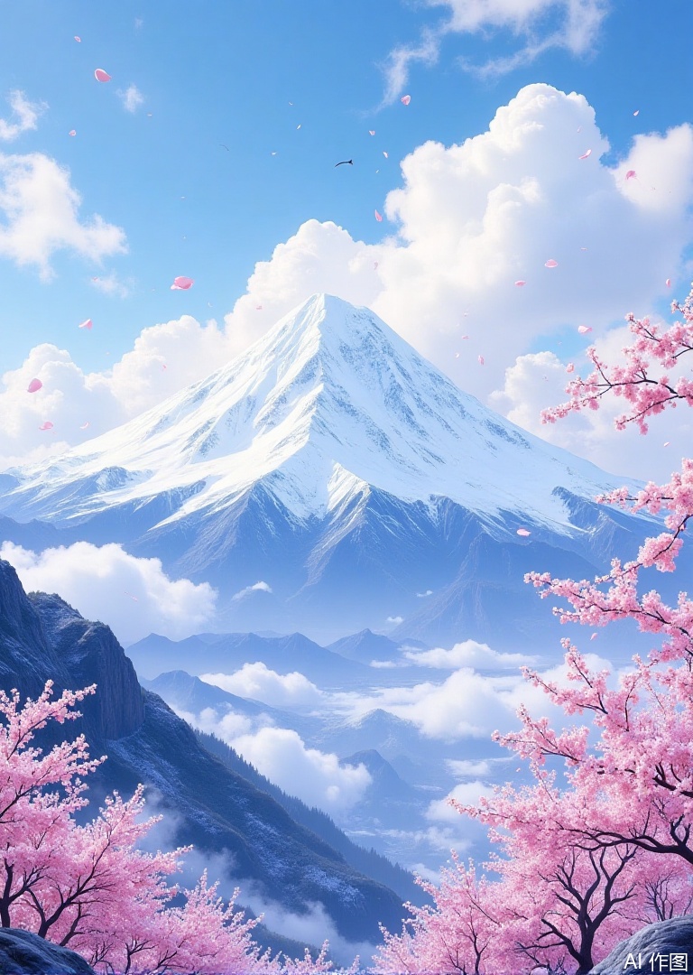 outdoors

sky

day

cloud

tree

blue sky

petals

no humans

cloudy sky

cherry blossoms

scenery

mountain

mount fuji

