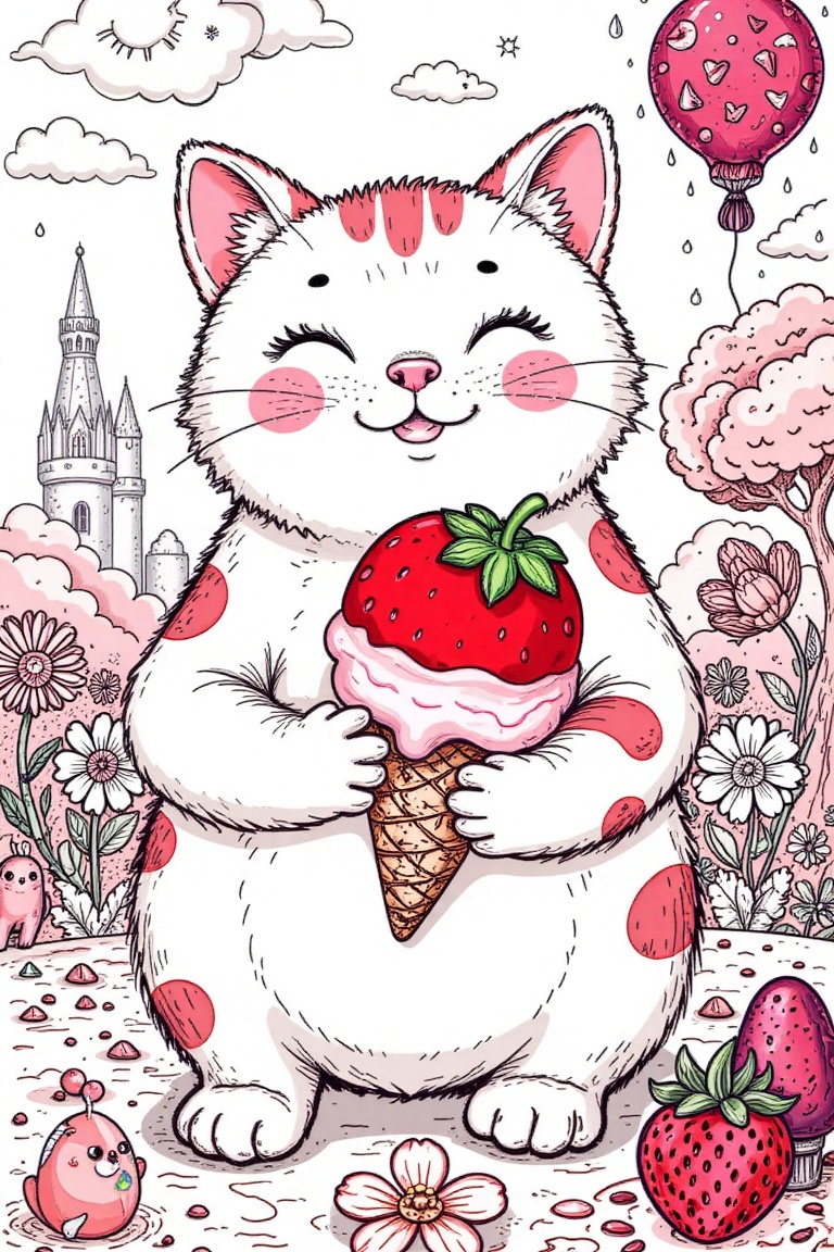 Icecream,  a cute cat,  fat on Tensor.Art