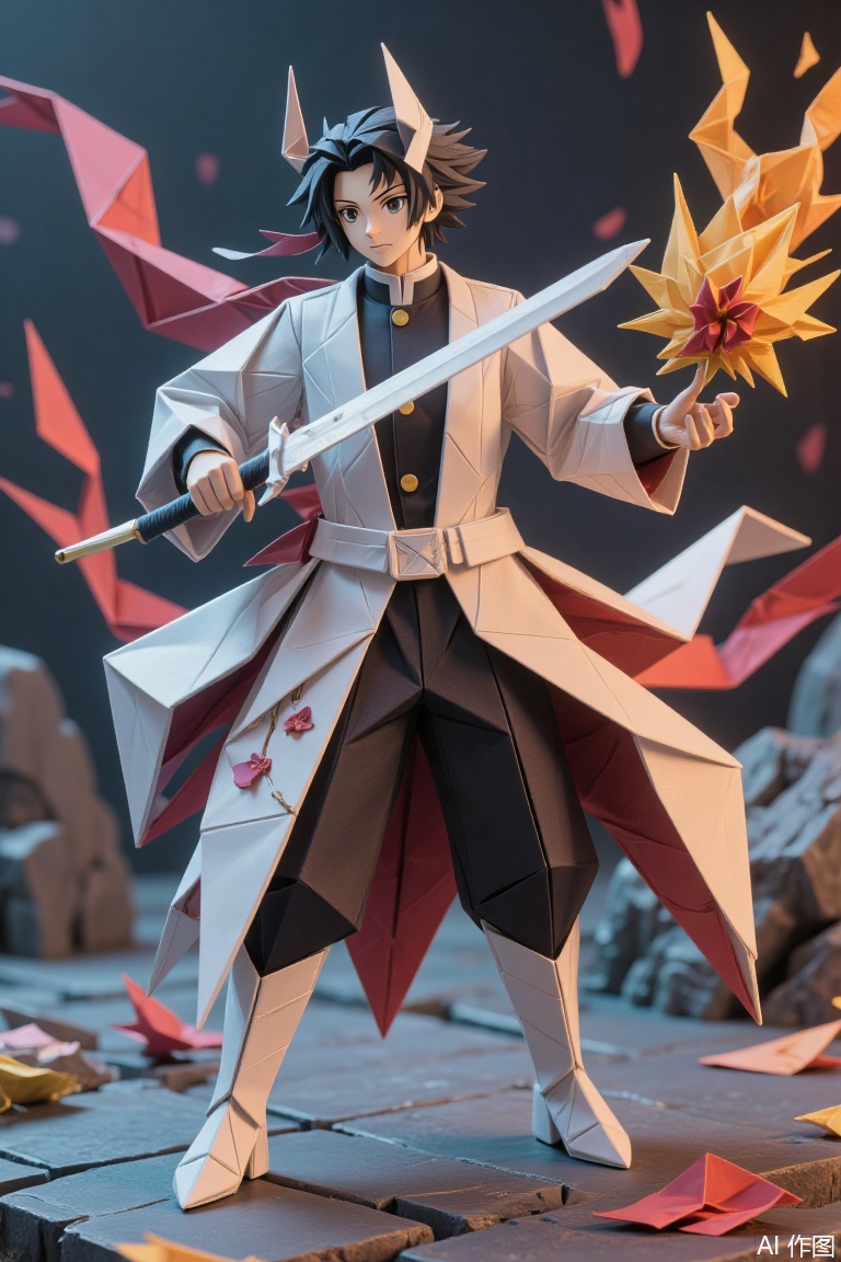 Origami artwork, Demon Slayer Blade