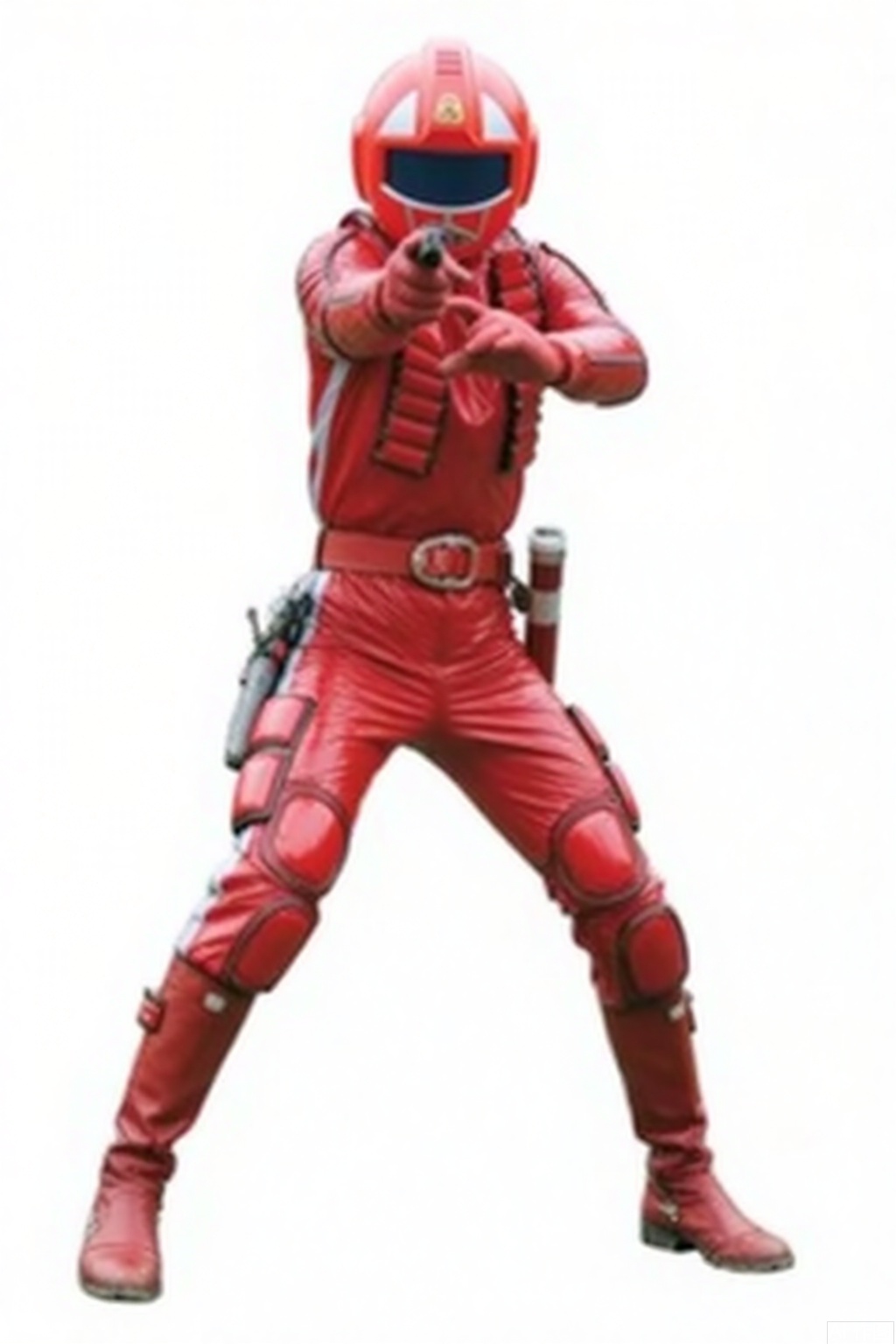 masterpiece, best quality,solo,(white background:1.2),simple background,
looking at viewer,kosei,cover,gun,armor,red theme,red gloves,bodysuit,logo,weapon,helmet