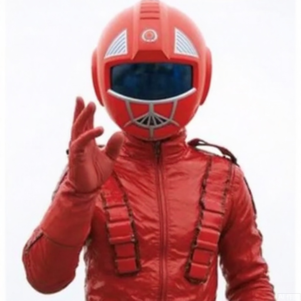 masterpiece, best quality,solo,(white background:1.2),simple background,
looking at viewer,kosei,cover,armor,red theme,red gloves,bodysuit,logo,helmet