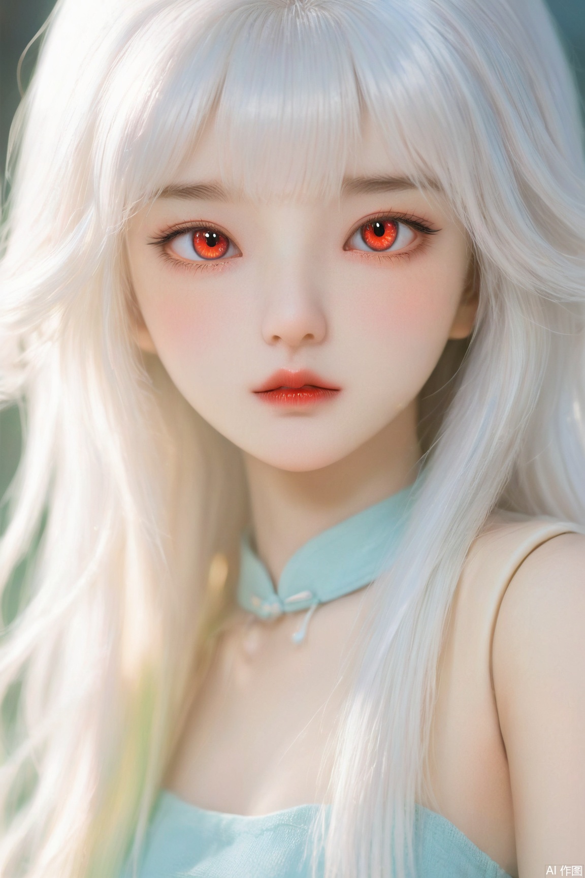  (masterpiece:1.1), (highest quality:1.1), (HDR:1.0), extreme quality, cg, (anime wallpaper), stylized, detailed face+eyes, (colorful), (powerful colors:1.4), photo of a girl, (tan skin), fashionable, light dust, varied depth of field, medium hair, long hair, white hair, masterpiece, 8k, tone mapping, hyper focus, red, glowing eyes, (upper body:0.8), natural body, limited palette, (detailed hair:1.13), (cyber aesthetic:1.3), (epic anime drawing:0.7), (white outlines), (creative background), (creative), hard lighting, solo, clarity, (by Giovanni Battista Caccioli:1.6), (accomplished:0.8), detailed, realistic, 8k uhd, high quality,bjd