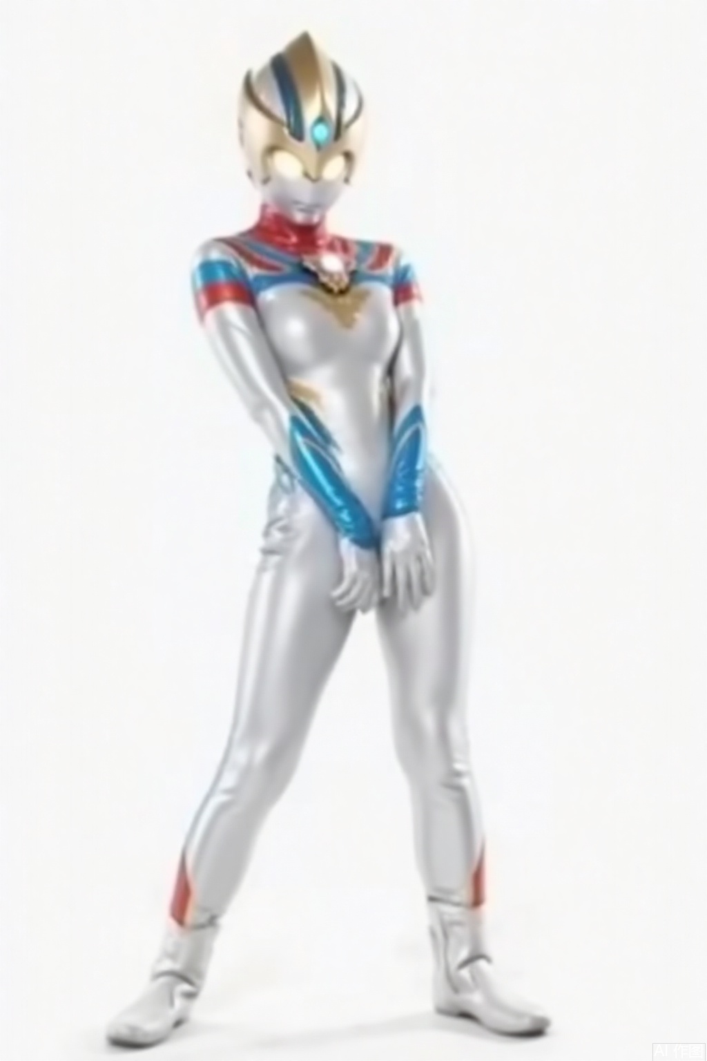 masterpiece, best quality,solo,(white background:1.2),simple background,
looking at viewer,white bodysuit,white gloves,legwear,boots,logo,cover,mask,plugsuit,gem,pattern on body,red pattern on body,blue pattern on body,white tight-fitting,white footwear,helmet,leather suit,ultraman,latex,bodysuit,gloves,legwear,tokusatsu,no humans,science fiction,hard mask,no smile,no eyes,no nose,rubber bodysuit with line,alien,boots,cover,mask,plugsuit,armor,bodysuit