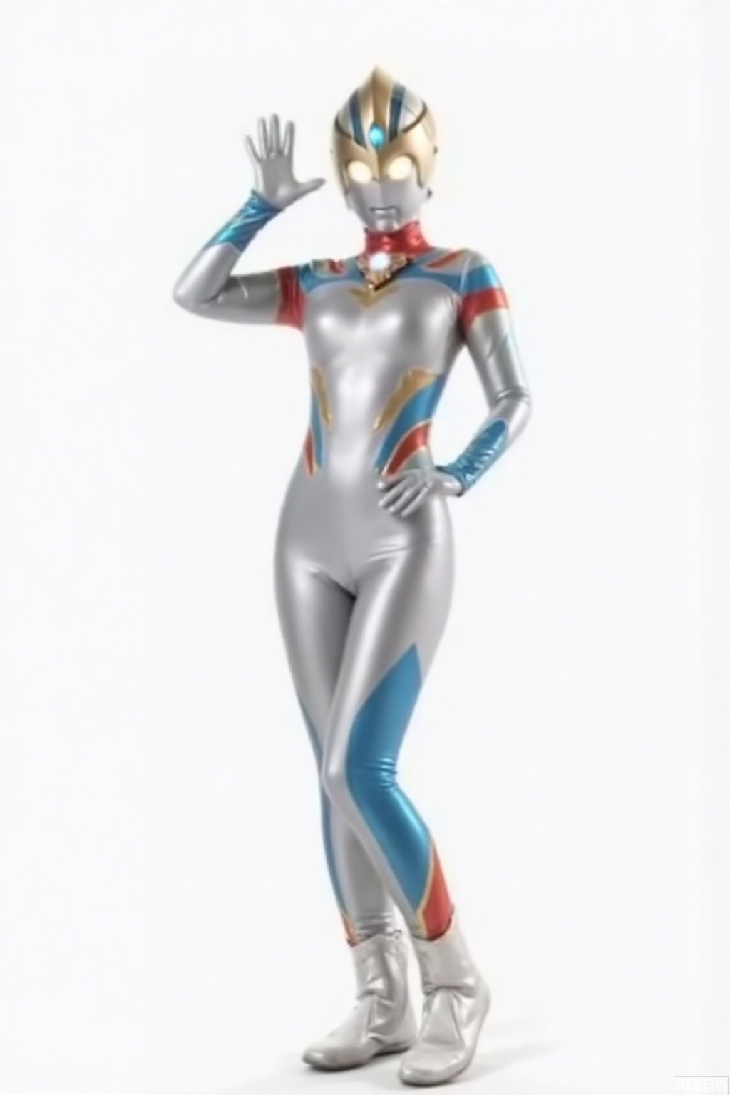 masterpiece, best quality,solo,(white background:1.2),simple background,
looking at viewer,white bodysuit,white gloves,legwear,boots,logo,cover,mask,plugsuit,gem,pattern on body,red pattern on body,blue pattern on body,white tight-fitting,white footwear,helmet,leather suit,ultraman,latex,bodysuit,gloves,legwear,tokusatsu,no humans,science fiction,hard mask,no smile,no eyes,no nose,rubber bodysuit with line,alien,boots,cover,mask,plugsuit,armor,bodysuit