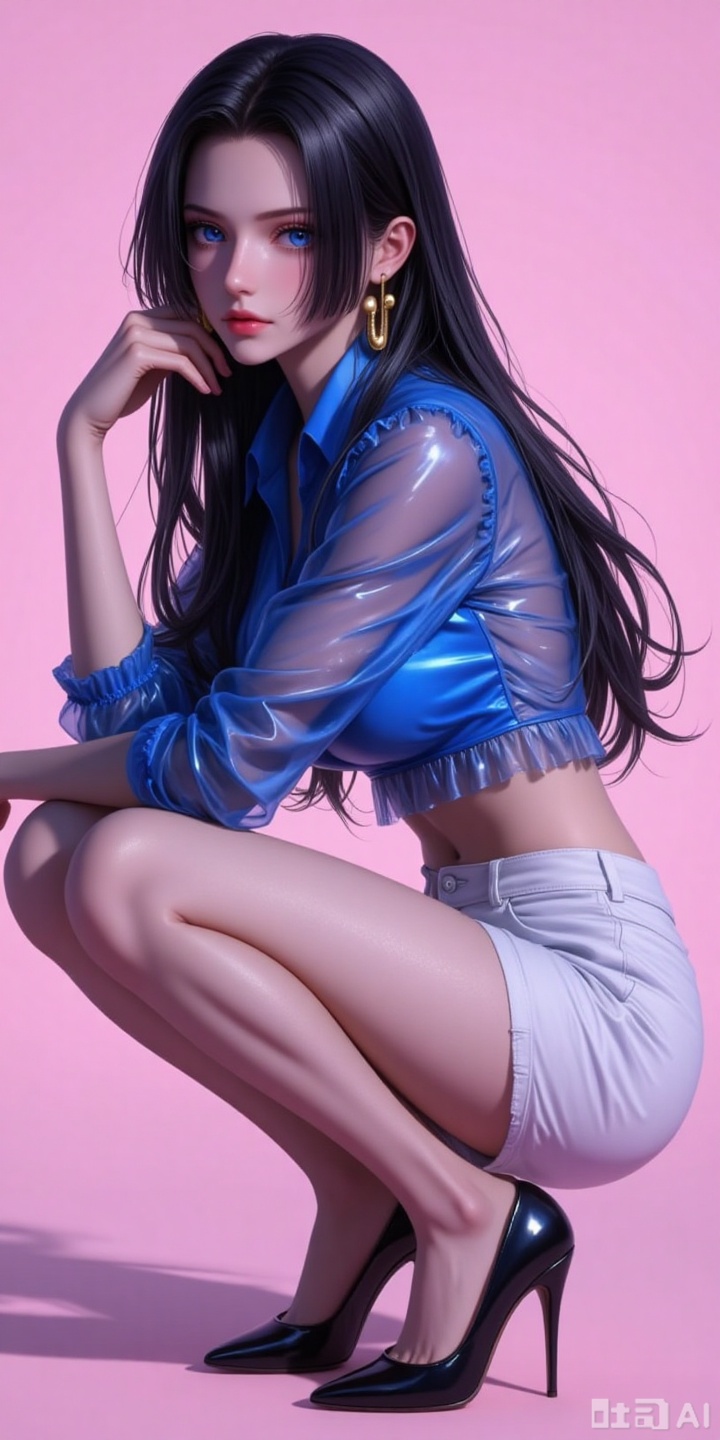 a girl,  big eyes,  Neon color on Tensor.Art