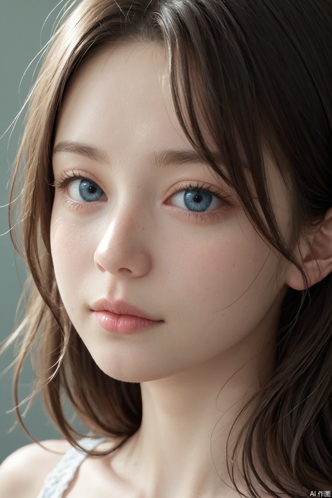 a 18 y.o girls,(from above:1.1),from side,soft lighting,high resolution,professional grade,RAW photography,evocative composition,Cinematic Lighting,moody lighting,perfect eyes,depth of field,virtual background,eyes focus,the face of an angel,