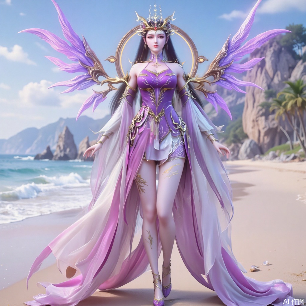 (masterpiece:1.2),best quality,3D animation,CG,absurdres,masterpiece,original,extremely detailed wallpaper,perfect lighting,(extremely detailed CG:1.2),1girl,solo,standing,(huge breasts:2.69),(full breasts:2.59),,looking at viewer,(cowboy_shot:1.1),long hair,high heels,blurry background,depth of field,motion blur,long dress,china_dress,chinese_style,bare shouders,crystal_earrings,headpiece,hair_tie,chest_jewel,gem,necklace,jewelry,in summer,day,outdoors,nature,sea,(rose,beach:1.49),(huge breasts:2.99),(full breasts:2.99),(very long legs,Diamond-studded high heels:1.5),XlimuwanJCB,XcaiyunK,Xxueliu,XjiangchenY,XyouqianxueK