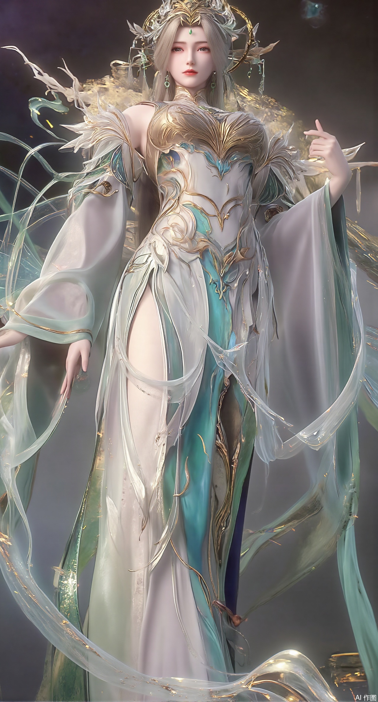 (masterpiece:1.2),1girl,long hair,purple eyes,very long hair,hair_ornament,hanfu ((knee shot)), ((Shoot at random angles)), ((Visible cleavage)), ((E-cup)), ((I-type Valley)), ((Warm colors)), (Galaxy Background), Long-range shooting, A beautiful woman,Elegant posture,Standing,Slender figure。Her legs are slender and straight,Cross placement,Forming a perfect diagonal composition。Head gently sideways,Long blond hair falls naturally,Gently brushing her shoulders。Soft colors,In stark contrast to her fair skin。The edge of the skirt ripples gently,As if swaying in the breeze。Her eyes were gentle,There is a faint smile on the lips。The whole picture looks very harmonious and beautiful.(huge breasts:2.99),(full breasts:2.99),,XliushenWDDk,Xziyanlonghuang,XjiningshuangX2,XcaiyunxianziK,XlimuwanXJCB,XzilingK