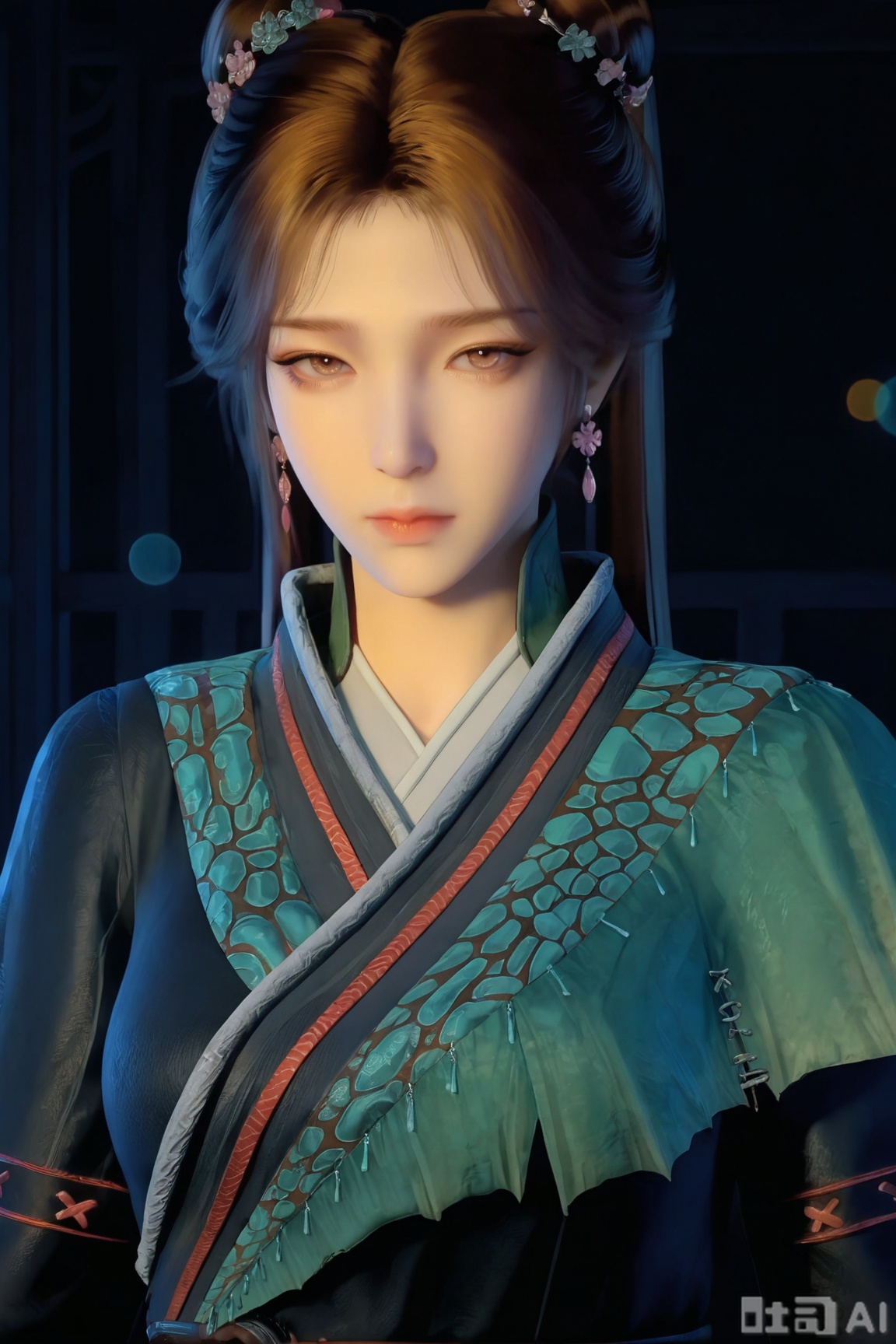 1girl, solo, breasts, looking at viewer, brown hair, brown eyes, jewelry, closed mouth, upper body, earrings, lips, chinese clothes,realistic,
masterpiece, 8k, hd, amazing quality, best quality, high resolution, goldenfieldszho, newest, very aesthetic, ultra-detailed, absurdres, perfect lighting, volumetric lighting, (dark lighting), shadowing, (good shadowing), depth of field, lens flare, scenery, amazing aesthetics, cinematic lighting, cinematic, shading, (good shading), counter_shading, ,handsome,interesting,good colors, bright skin,Semi_Realistic,
