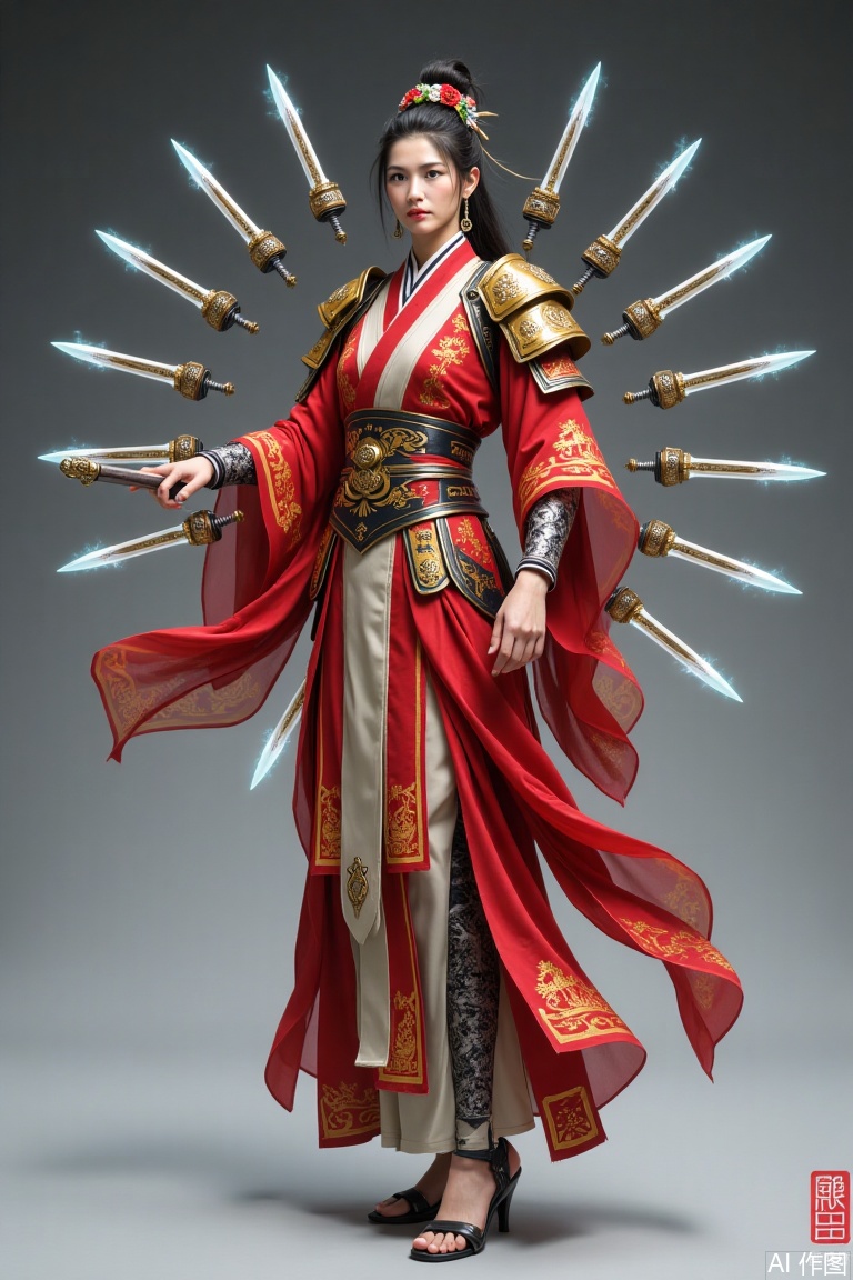Wan Jian, beauty, ancient costume,The sword