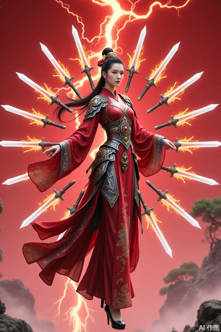 Wan Jian, beauty, ancient costume,The sword