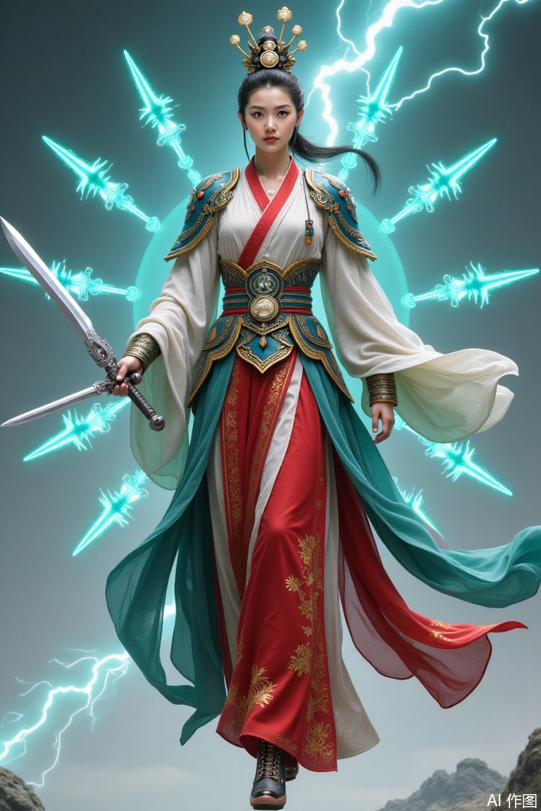 Wan Jian, beauty, ancient costume,The sword