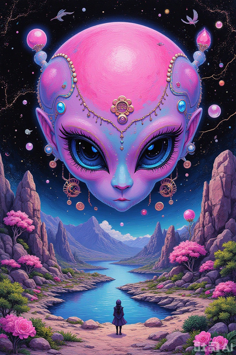 ,3D small scene,"Holographic",Silk-painting,Three - dimensional ancient - style arti,Alien civilization,Anime and manga style