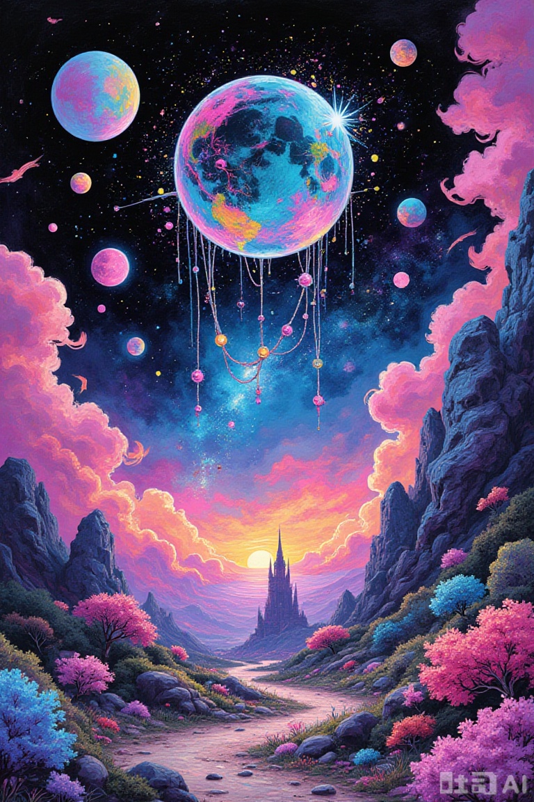 ,3D small scene,"Holographic",Silk-painting,Three - dimensional ancient - style arti,Alien civilization,Anime and manga style