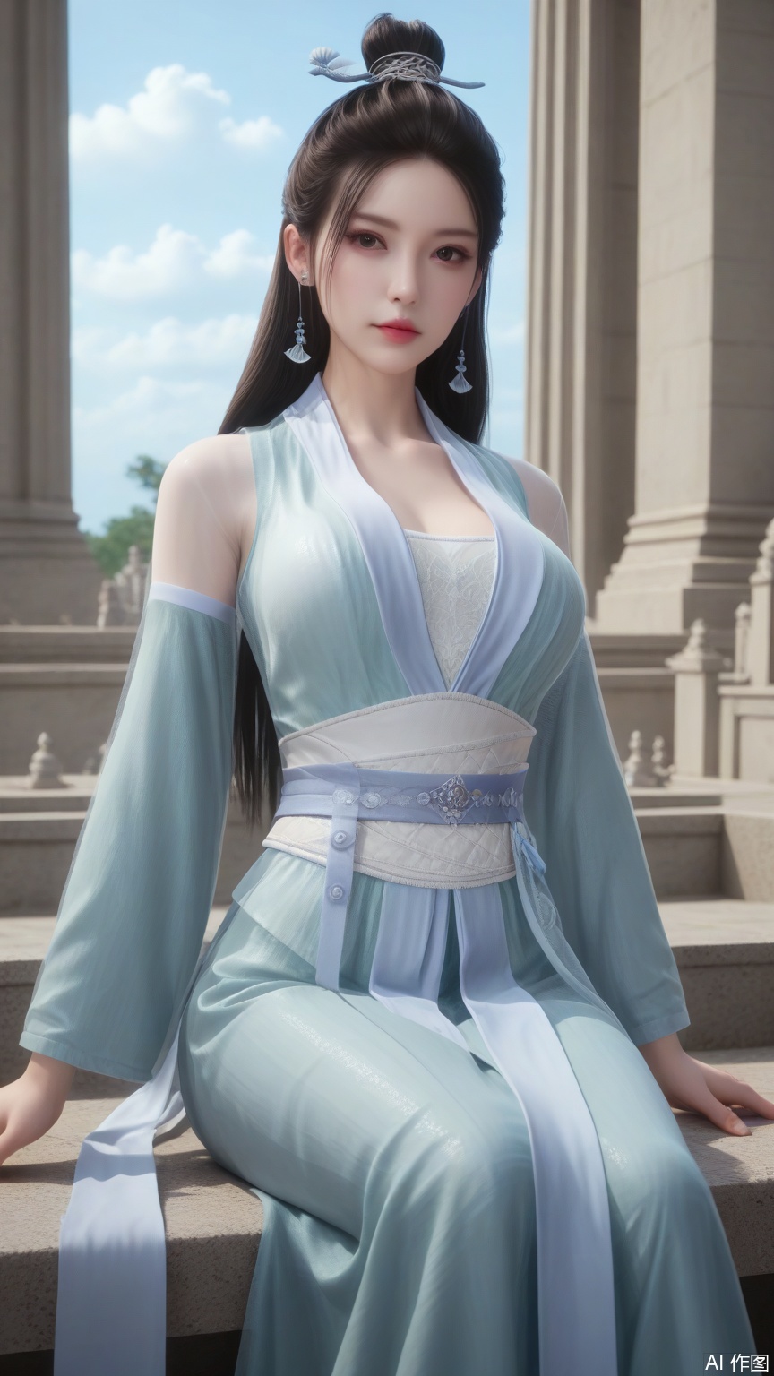 score_9_up,score_8_up,score_7_up, (high definition, Best quality, masterpiece, 4K, exquisite skin), perfect_anatomy, intricate details, 1girl, solo, big breasts, looking at viewer,sitting 