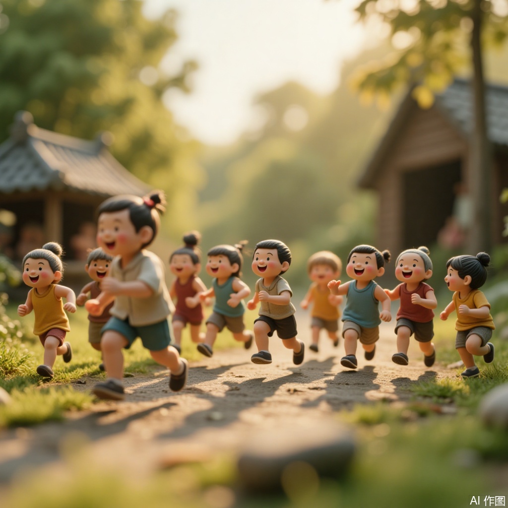 Miniature figures, running