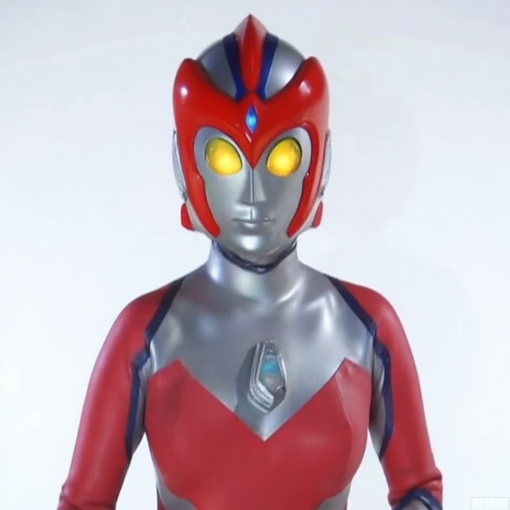 masterpiece, best quality,solo,(white background:1.2),simple background,
looking at viewer,bracelet,glowing,armor,helmet,red footwear,red tight-fitting,silver pattern on body,bodysuit,gem,plugsuit,mask,cover,logo,boots,gloves,red legwear,red gloves,red bodysuit,leather suit,latex,tokusatsu,no humans,science fiction,hard mask,no smile,no eyes,no nose,rubber bodysuit with line,alien