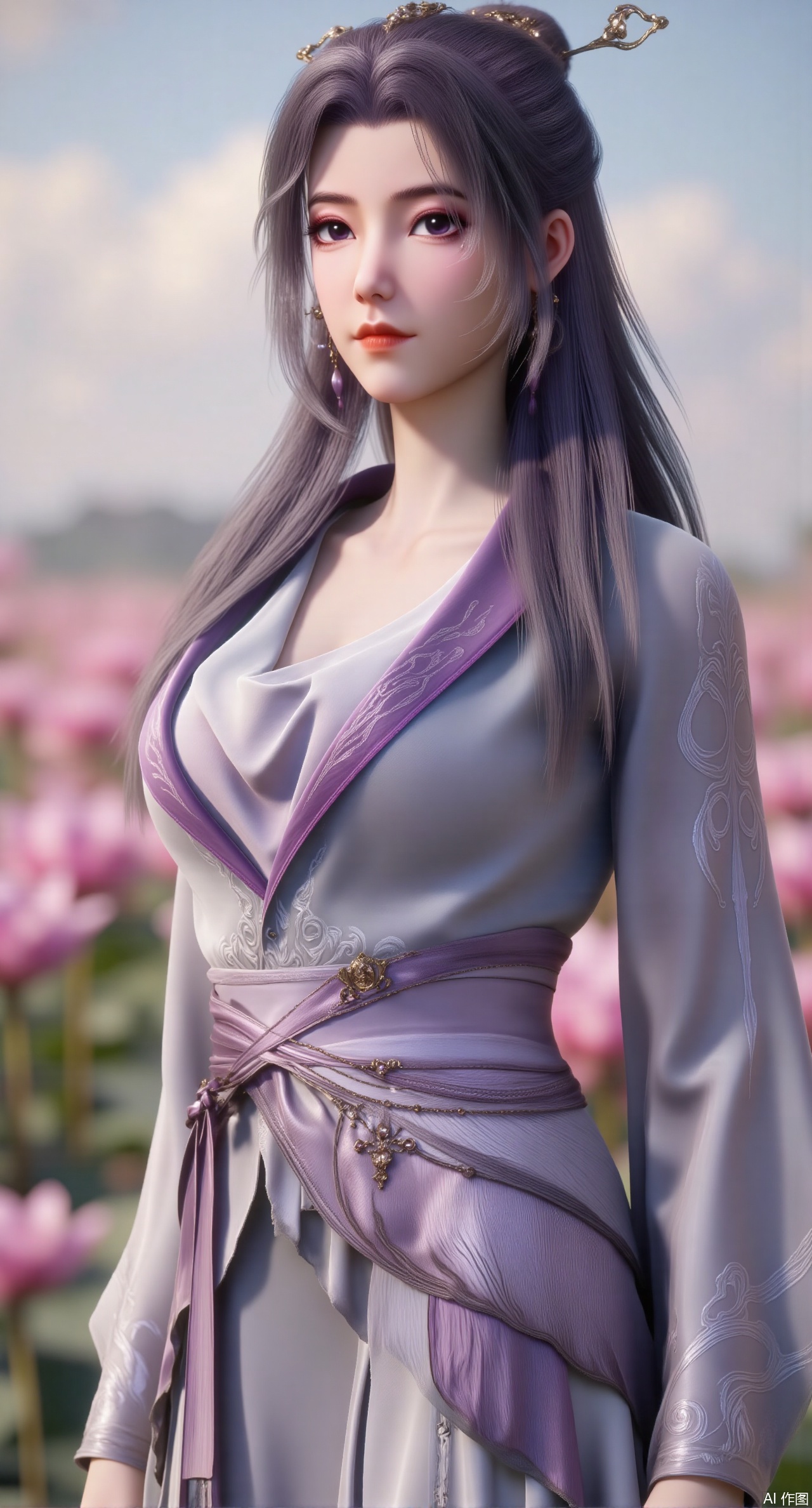 (masterpiece:1.2),best quality,absurdres,masterpiece,original,extremely detailed wallpaper,perfect lighting,(extremely detailed CG:1.2),1girl,solo,standing,looking at viewer,(cowboy_shot:1.3),black hair,long hair,high heels,blurry background,depth of field,motion blur,short dress,china_dress,chinese_style,bare shouders,crystal_earrings,headpiece,hair_tie,chest_jewel,gem,necklace,jewelry,in summer,day,outdoors,nature,sea,(beach:1.4),(huge breasts:2.99),(full breasts:2.99),(lotus pond and pink lotus flowers:1.59),,(very long legs,Diamond-studded high heels:1.5),,,XliumeiYK,XlishaoyingXK