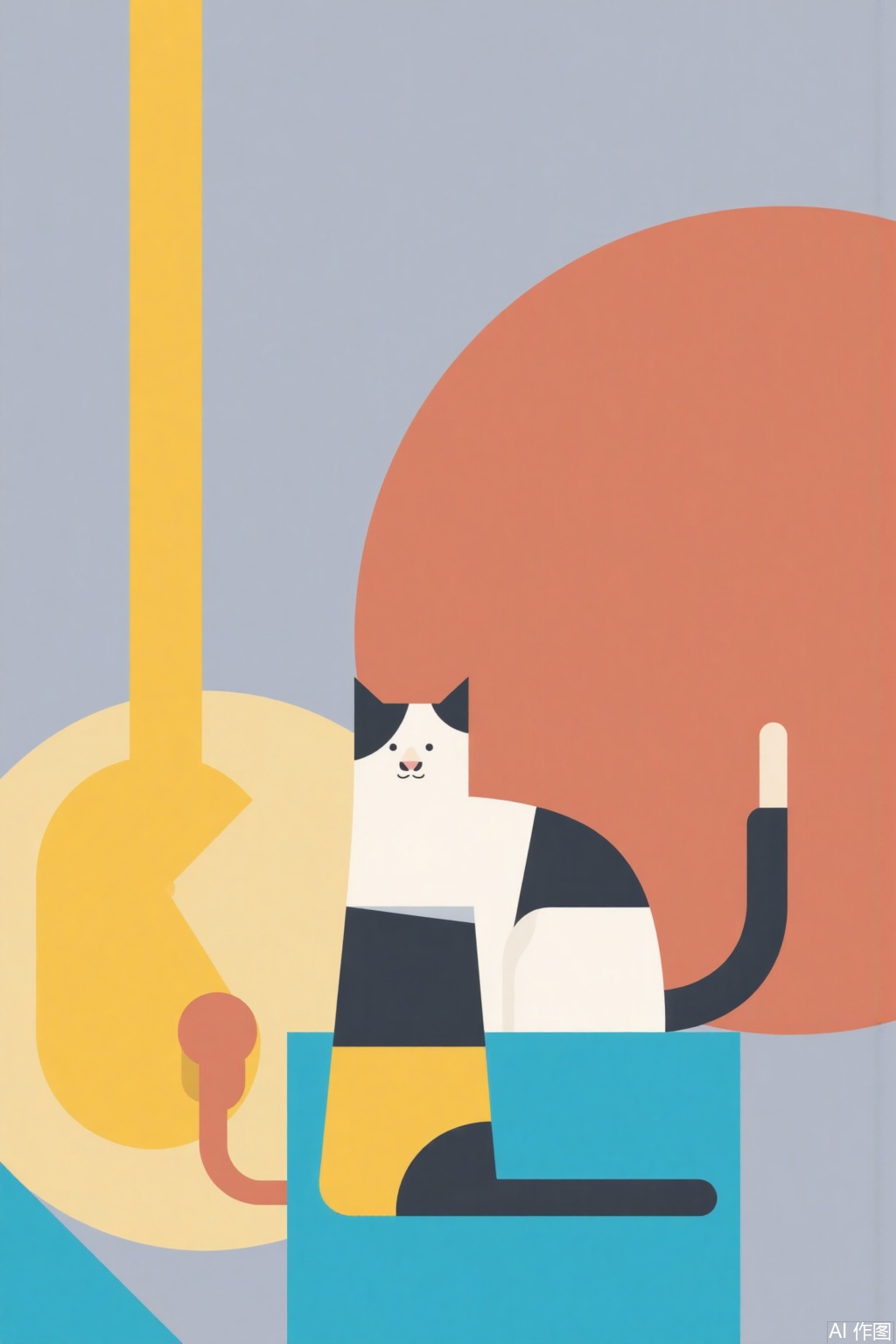 Geometric color block illustrations,1cat