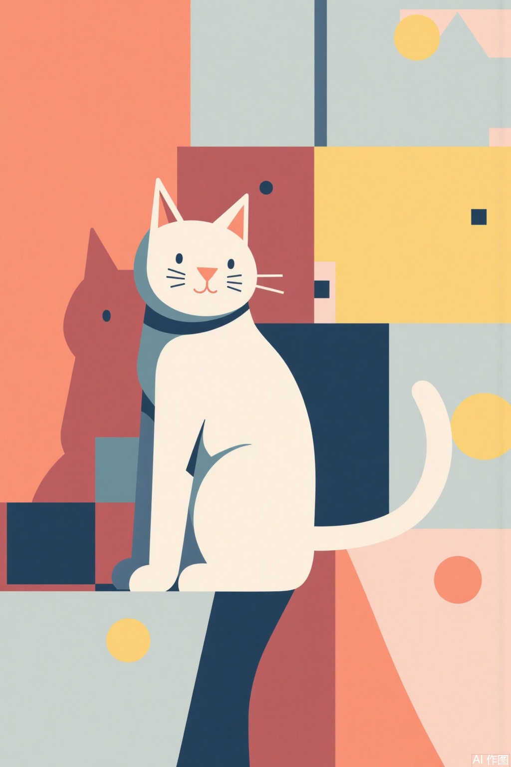 Geometric color block illustrations,1cat