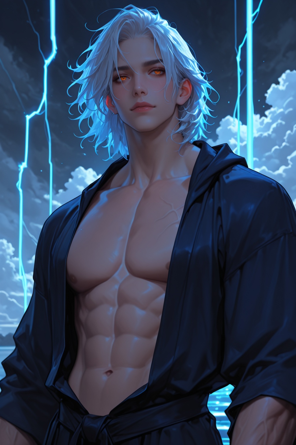 ............ (extremely close portrait),  ancient male storm mage with silver hair whipped by wind,  glowing arcane sigils...