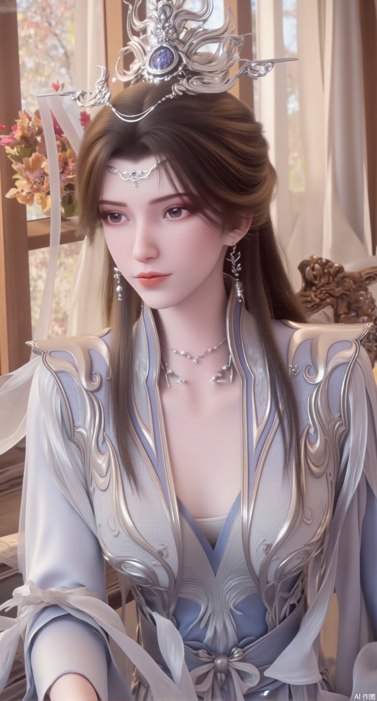 (masterpiece, best quality:1.2),A Hanfu-clad girl lying on a bed, illustration style artwork depicting a room with ancient Chinese furniture, spring scenery outside the window, peach blossom branch extending into the room, soft daylight filtering through paper windows, intricate embroidery details on silk garments, warm pastel tones harmonizing with wooden furniture textures, delicate ink-wash effects enhancing the traditional aesthetic,(huge breasts:2.99),(full breasts:2.99),
Xmupeiling,XsongyuYK,XqiyueFHK,XheguangzhefandiYK,XxiaobaiNZYK,XlimuwanJCBYK