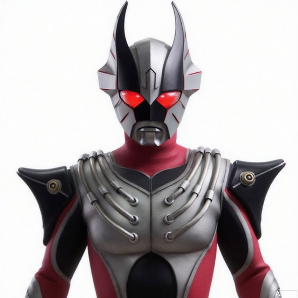 masterpiece, best quality,solo,(white background:1.2),simple background,
looking at viewer,,breastplate,pauldrons,shoulder armor,armor,armor,helmet,red footwear,red tight-fitting,silver pattern on body,black pattern on body,bodysuit,gem,plugsuit,mask,cover,logo,boots,gloves,red legwear,black gloves,red bodysuit,leather suit,latex,tokusatsu,no humans,science fiction,hard mask,no smile,no eyes,no nose,rubber bodysuit with line,alien