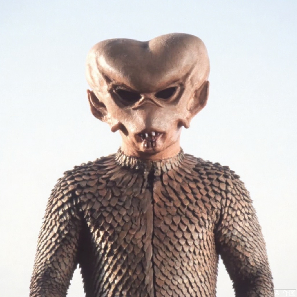 masterpiece, best quality,solo,(white background:1.2),simple background,
looking at viewer,,monster,breastplate,shoulder armor,cover,mask,helmet,spikes,armor,horns,tokusatsu,no humans,science fiction,hard mask,no smile,no eyes,no nose,rubber bodysuit with line,alien