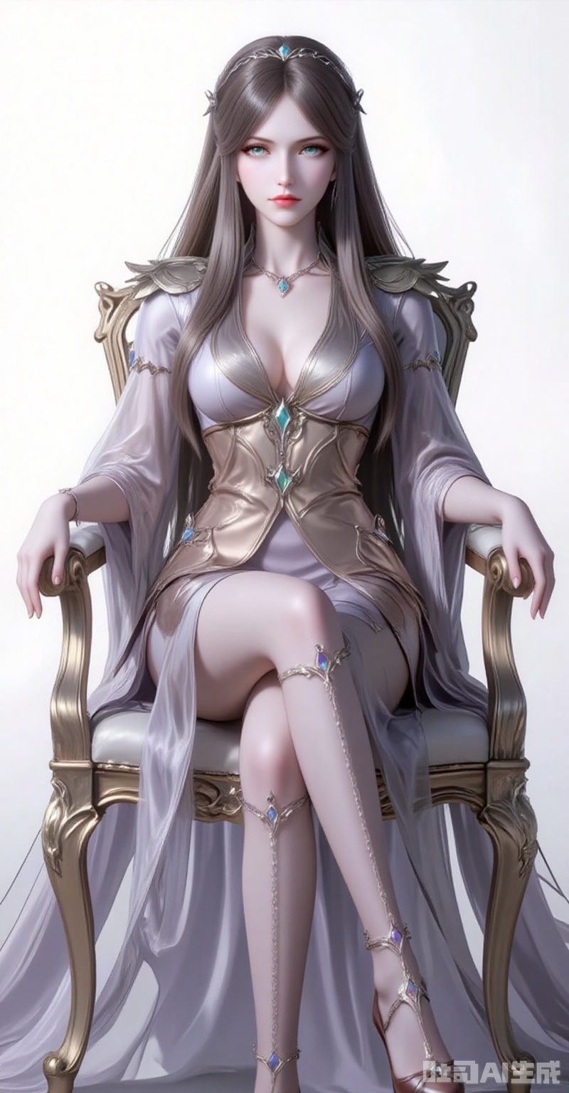 ningrongrong,1girl,solo,long hair,hair ornament,lips,closed mouth,brown hair,braid,blue eyes,green eyes,looking at viewer,
1girl,solo,dress,high heels,white background,pantyhose,jewelry,long sleeves,armor,breasts,cleavage,necklace,long dress,gloves,sitting,chair,crossed legs,
cover,gradient background,close-up details,outstanding style,adding a touch of dimension to your images without compromising details,close-up,white_background,simple background,lvjing
